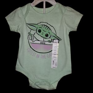 Star Wars One PC Baby Girls 3MO Cutest in the Galaxy Green Vacation Cozycore NWT